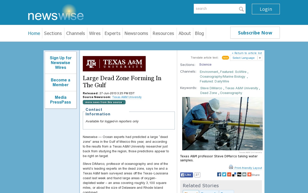 Random link to http://www.newswise.com/articles/texas-a-m-large-dead-zone-forming-in-the-gulf