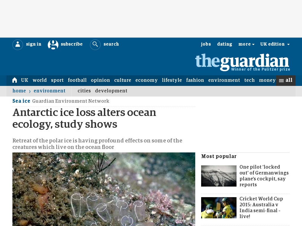 Random link to http://www.guardian.co.uk/environment/2013/jul/17/antarctic-ice-loss-ocean-ecology