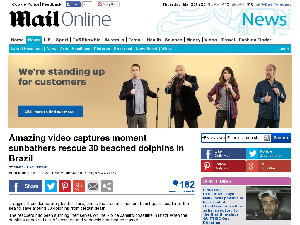 Random link to http://www.dailymail.co.uk/news/article-2112618/Brazil-beached-dolphins-Amazing-video-captures-moment-sunbathers-rescue-30-beached-dolphins.html