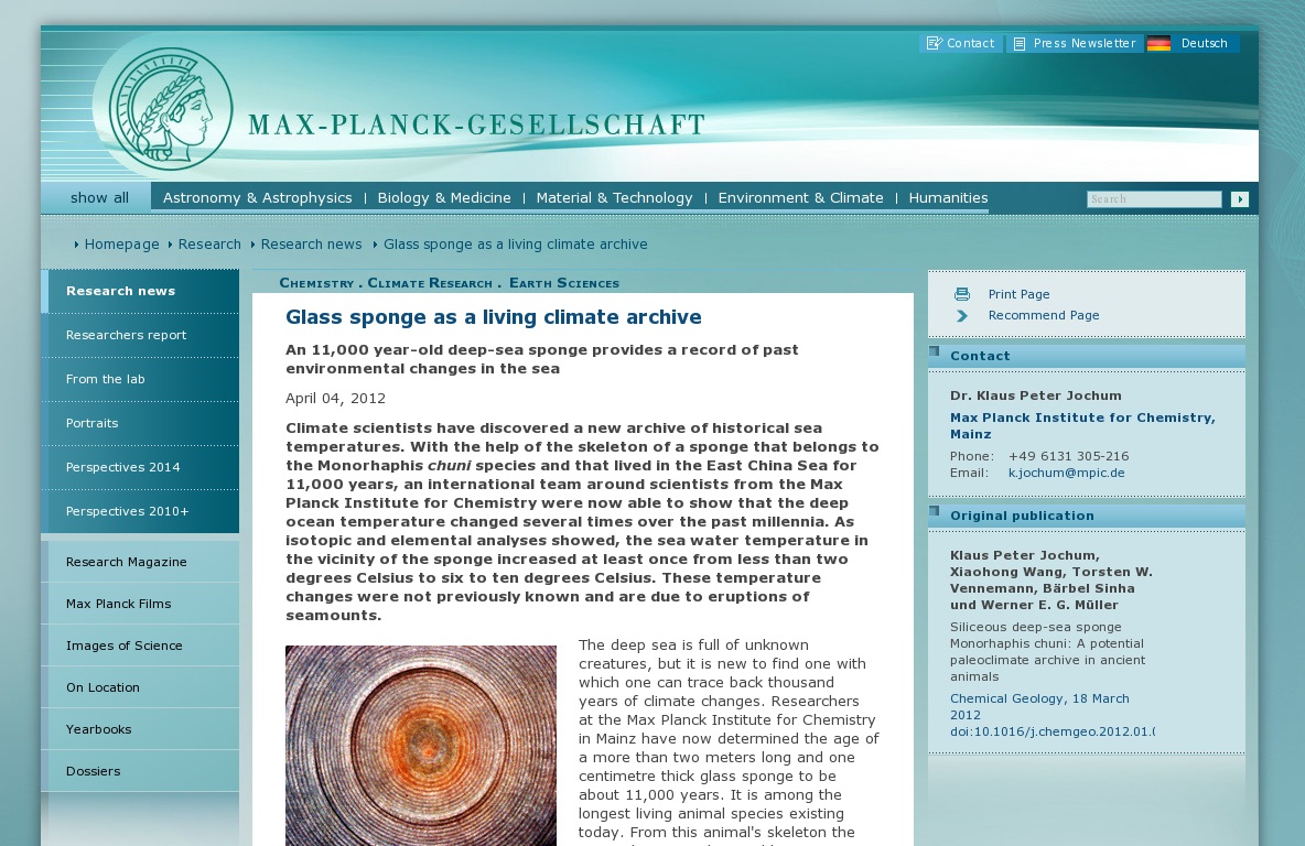 Random link to http://www.mpg.de/5595233/climate_archive_deep-sea_sponge