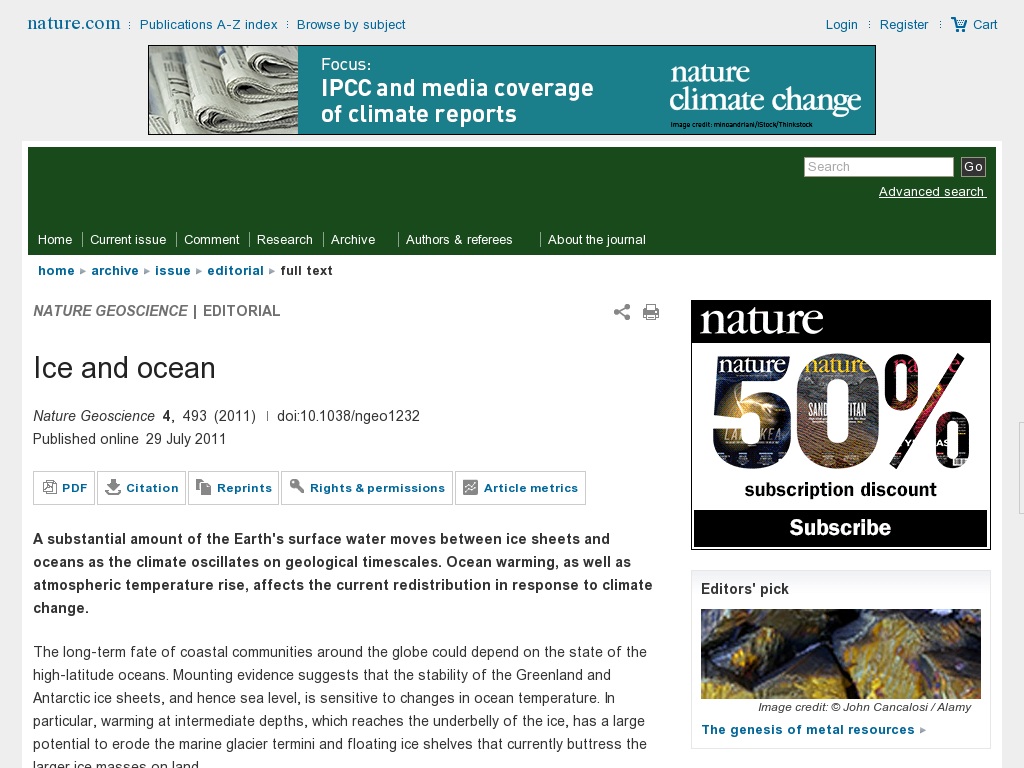 Random link to http://dx.doi.org/10.1038/ngeo1232
