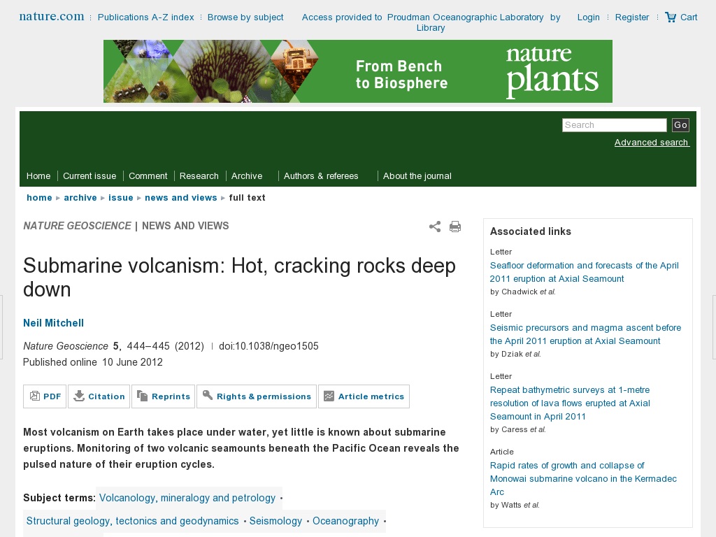 Random link to http://dx.doi.org/10.1038/ngeo1505