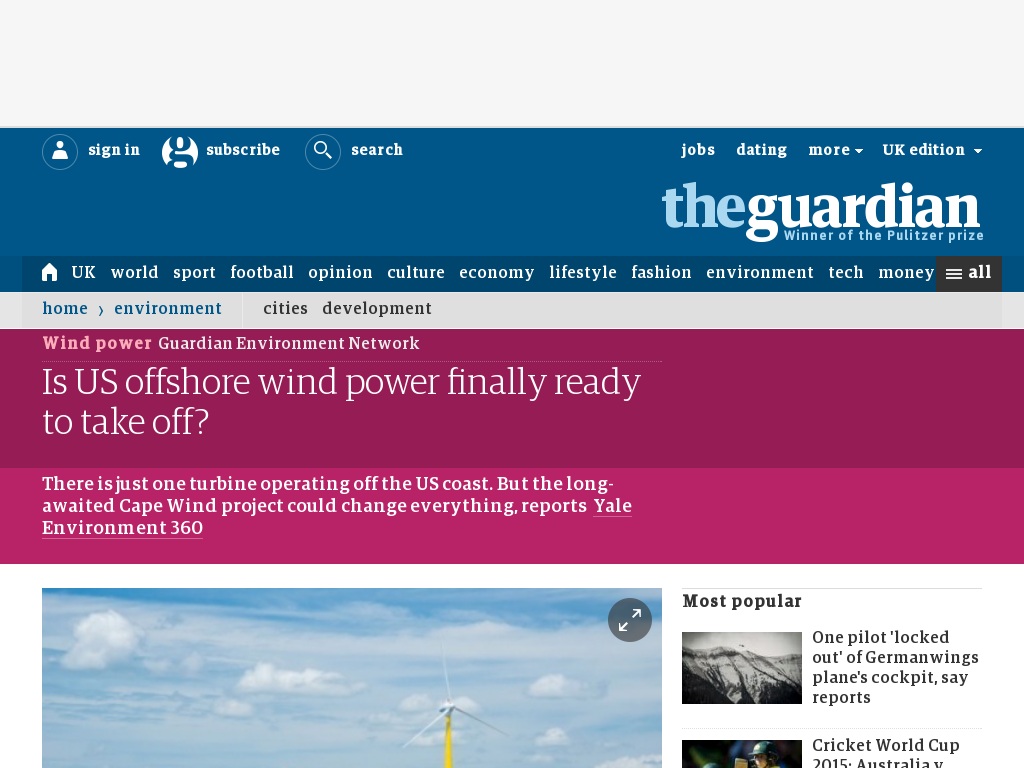 Random link to http://www.theguardian.com/environment/2013/sep/23/us-offshore-wind-power-take-off