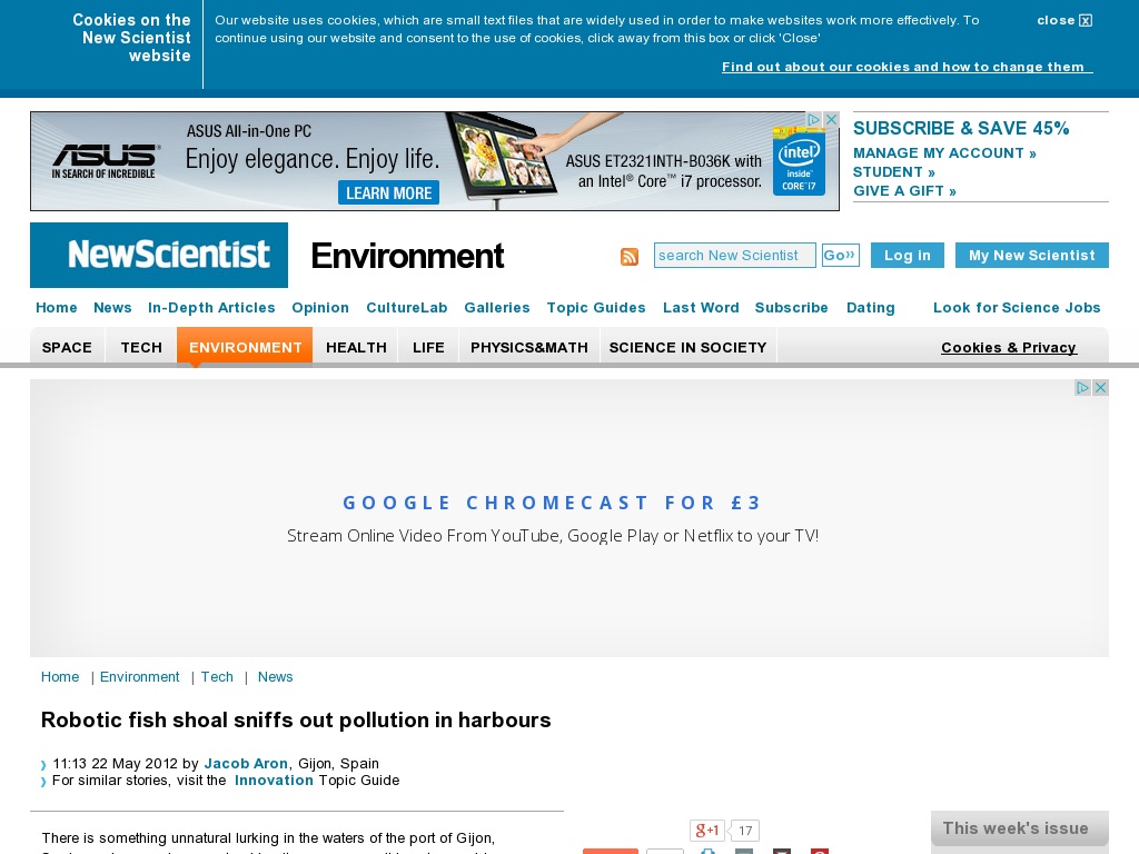 Random link to http://www.newscientist.com/article/dn21836-robotic-fish-shoal-sniffs-out-pollution-in-harbours.html