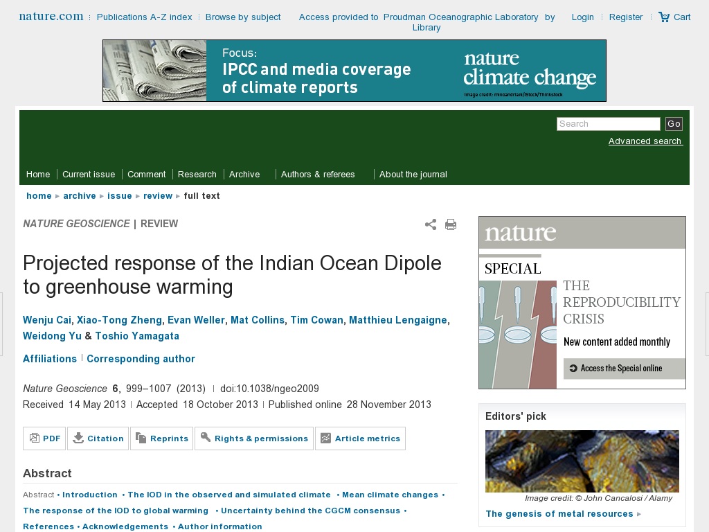 Random link to http://dx.doi.org/10.1038/ngeo2009