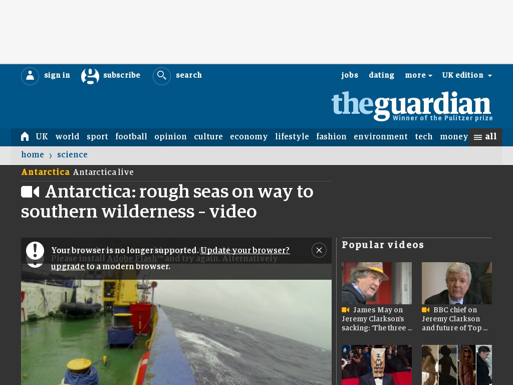Random link to http://www.theguardian.com/world/video/2013/dec/11/antarctica-rough-seas-video